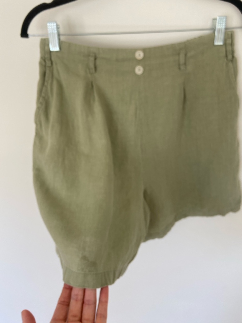 Mus and Bombon 100% Linen Shorts Sage Green size Large - Picture 6 of 9